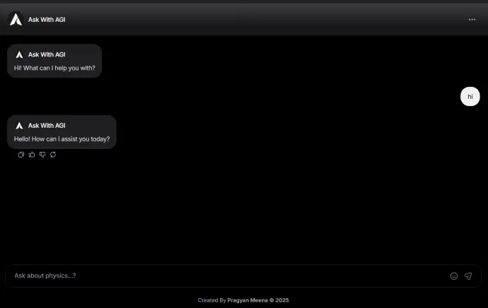 Dark screen layout of AI chatbot preview